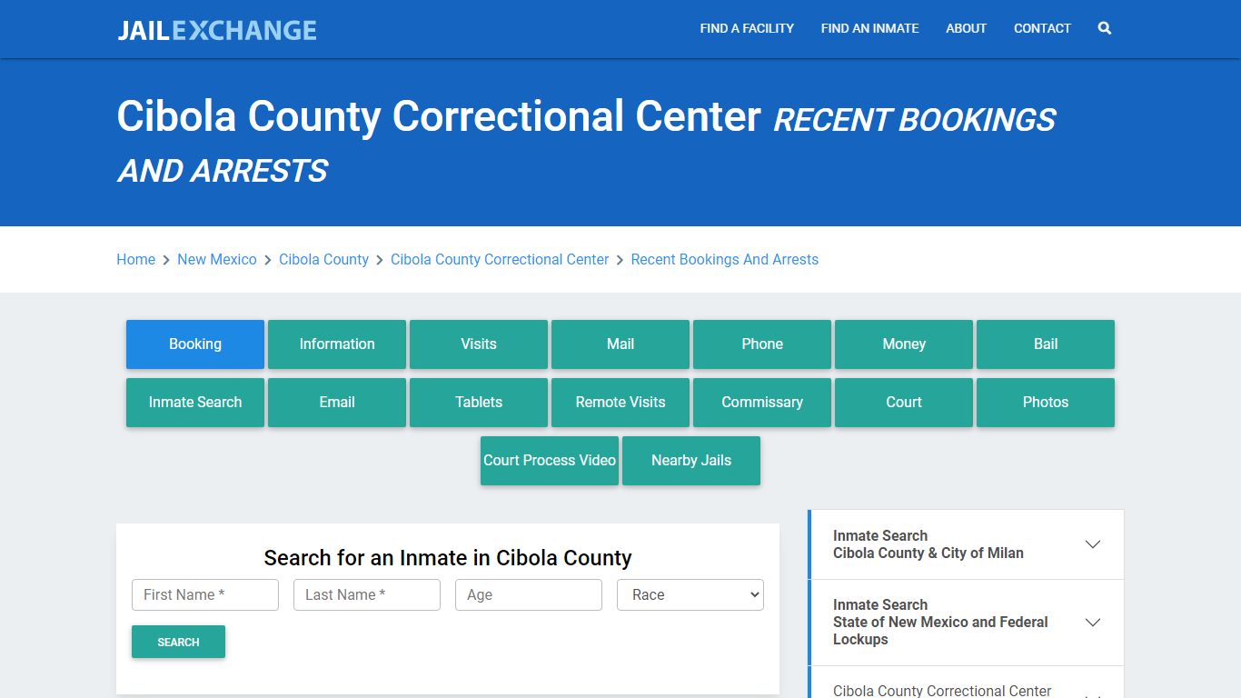 Cibola County Correctional Center Recent Bookings And Arrests