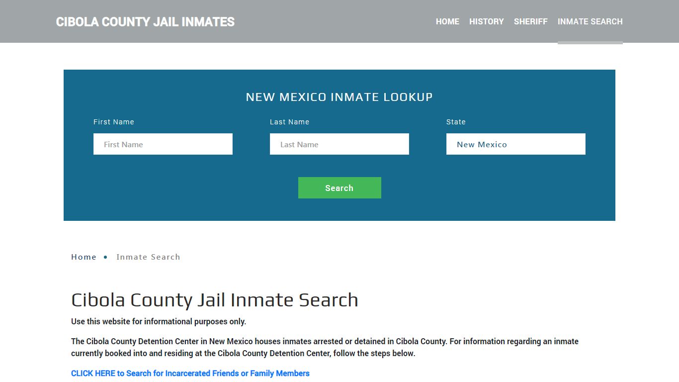 Cibola County, NM Detainee Lookup