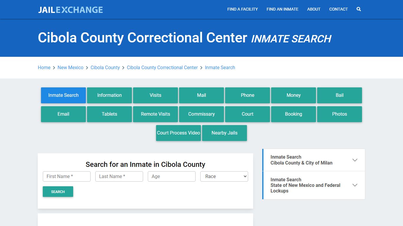 Cibola County Correctional Center Inmate Search - Jail Exchange