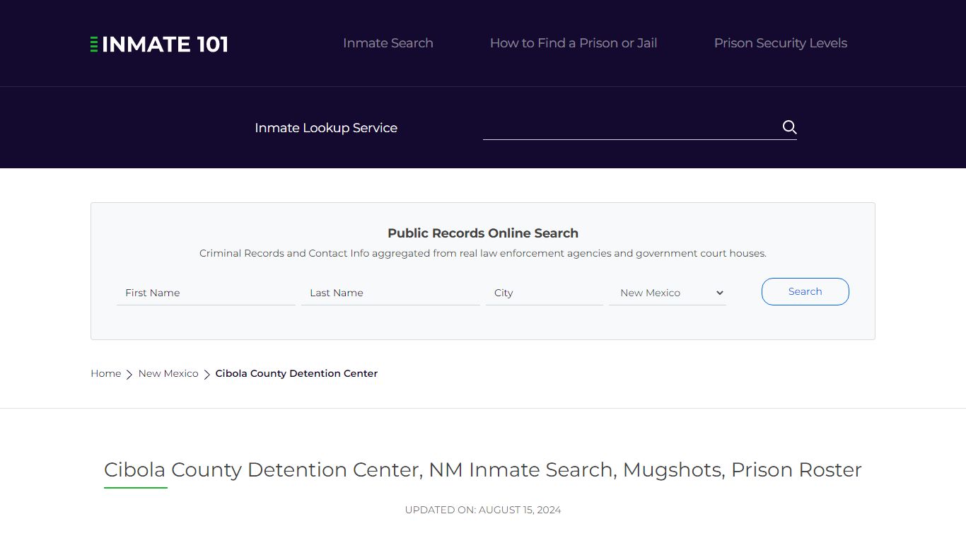 Cibola County Detention Center, NM Inmate Search, Mugshots, Prison ...